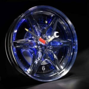 Neon Wall Wheel Rim Clock